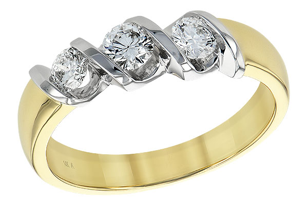 K147-70375: LDS WED RING .20 BR .50 TW