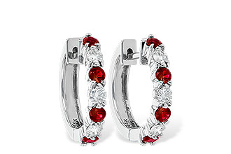 B055-84930: EARRINGS .64 RUBY 1.05 TGW