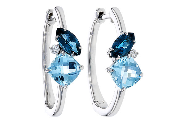 B329-49458: EARRINGS 1.82 TW BLUE TOPAZ 1.86 TGW